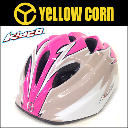 옐로우 콘 키드코 (KIDCO) 아동용 헬멧 (핑크색)