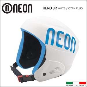 네온 HERO JR 아동용 스키 헬멧 (White / Cyan Fluo)