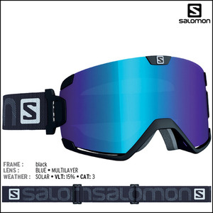 살로몬 COSMIC AFS 스키 스노우보드 고글 (Black/Solar blue)